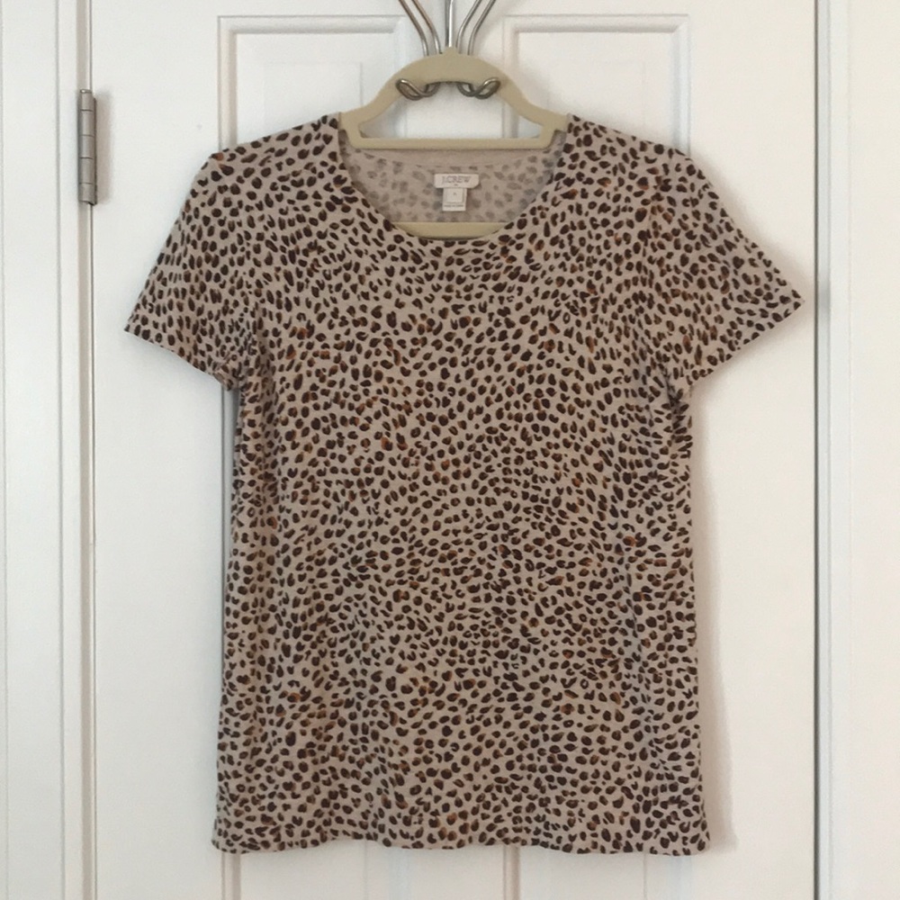 J. Crew Short Sleeved Leopard Print Sweater- sz S